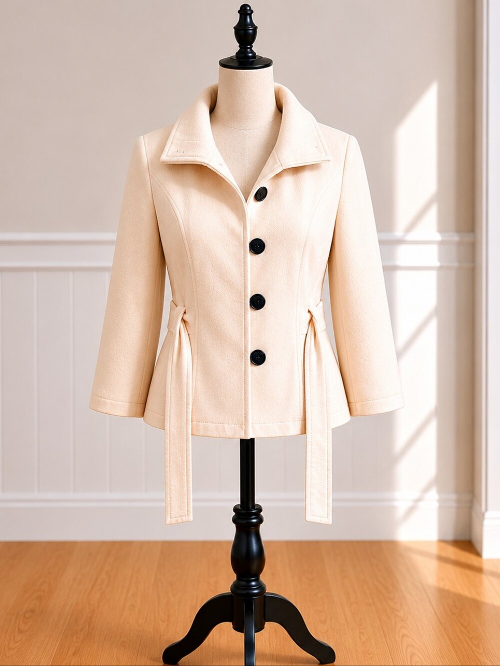 Old Navy Women's Cream Jacket with Belt